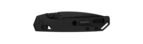 Kershaw 2051BLK Mini Iridium DuraLock KVT Folding Knife - 3" D2 Black Oxide Spear Point Blade, Black Aluminum Handles, Reversible Clip